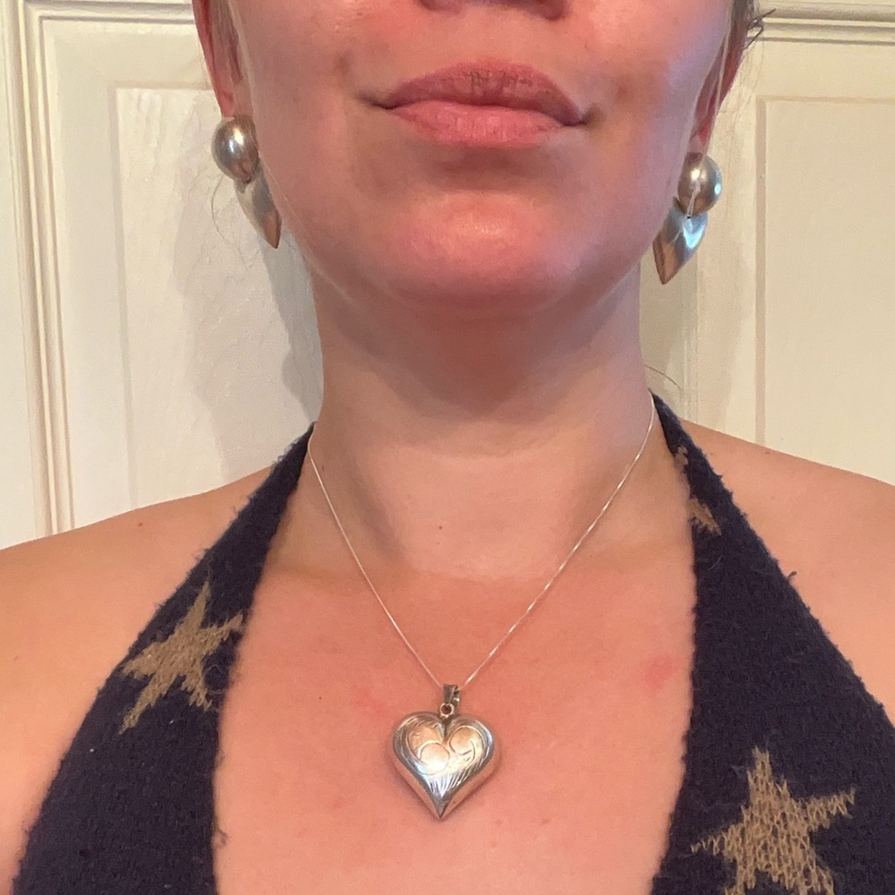 Sterling Silver Puffy Heart SET - Picture 9 of 11